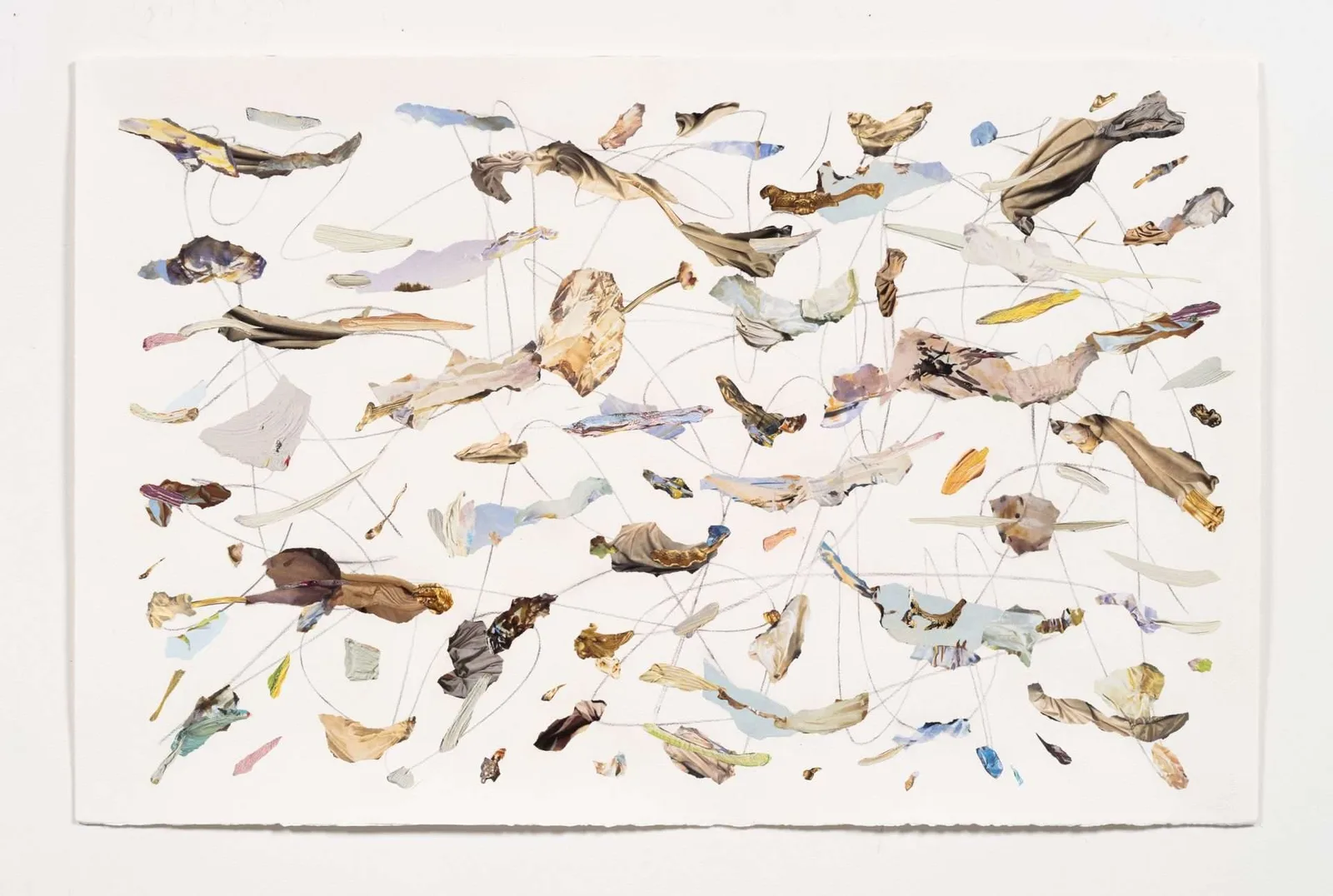 A collage built from cut images of glittering crystal, arranged into an abstract composition